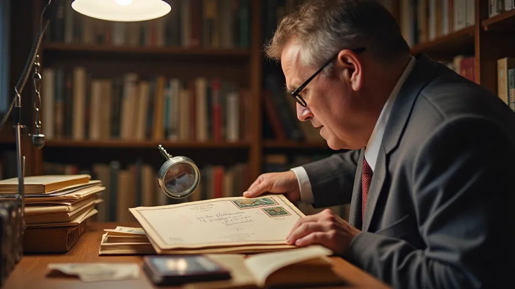 Collector examining FDC