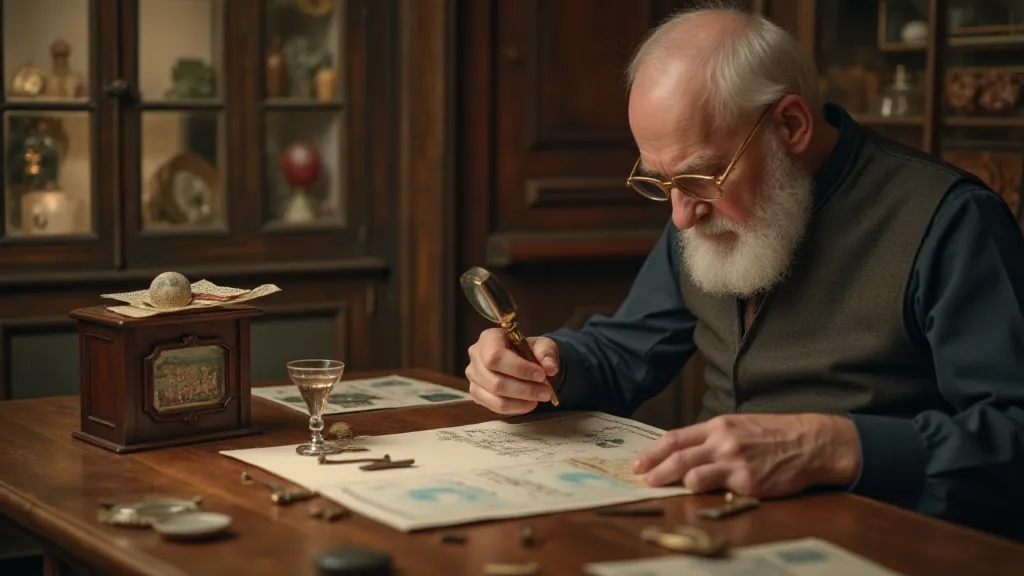 Philatelist examining FDC
