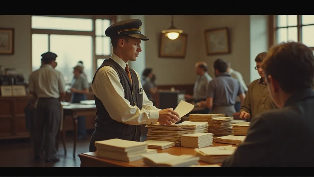 Vintage photograph of a postal worker