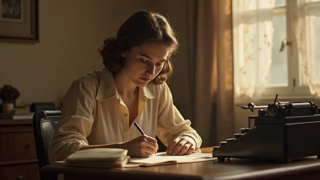 Vintage Woman Writing a Letter